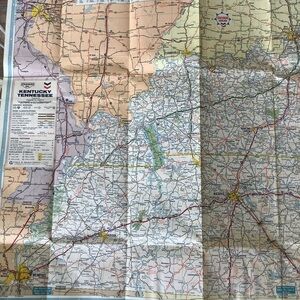 Vintage Kentucky Tennessee Standard Oil Road Map